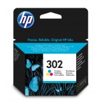 Cartucho tinta 3 colores HP para impresora HP Officejet 3830 - HP302 / F6U65AE Original
